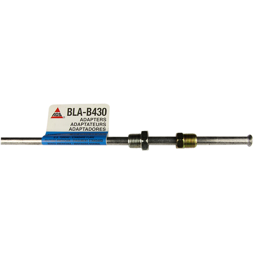 Steel Brake Line Adapter, 1/4 x 8 (7/16-24 Inverted)(7/16-24 Inverted)