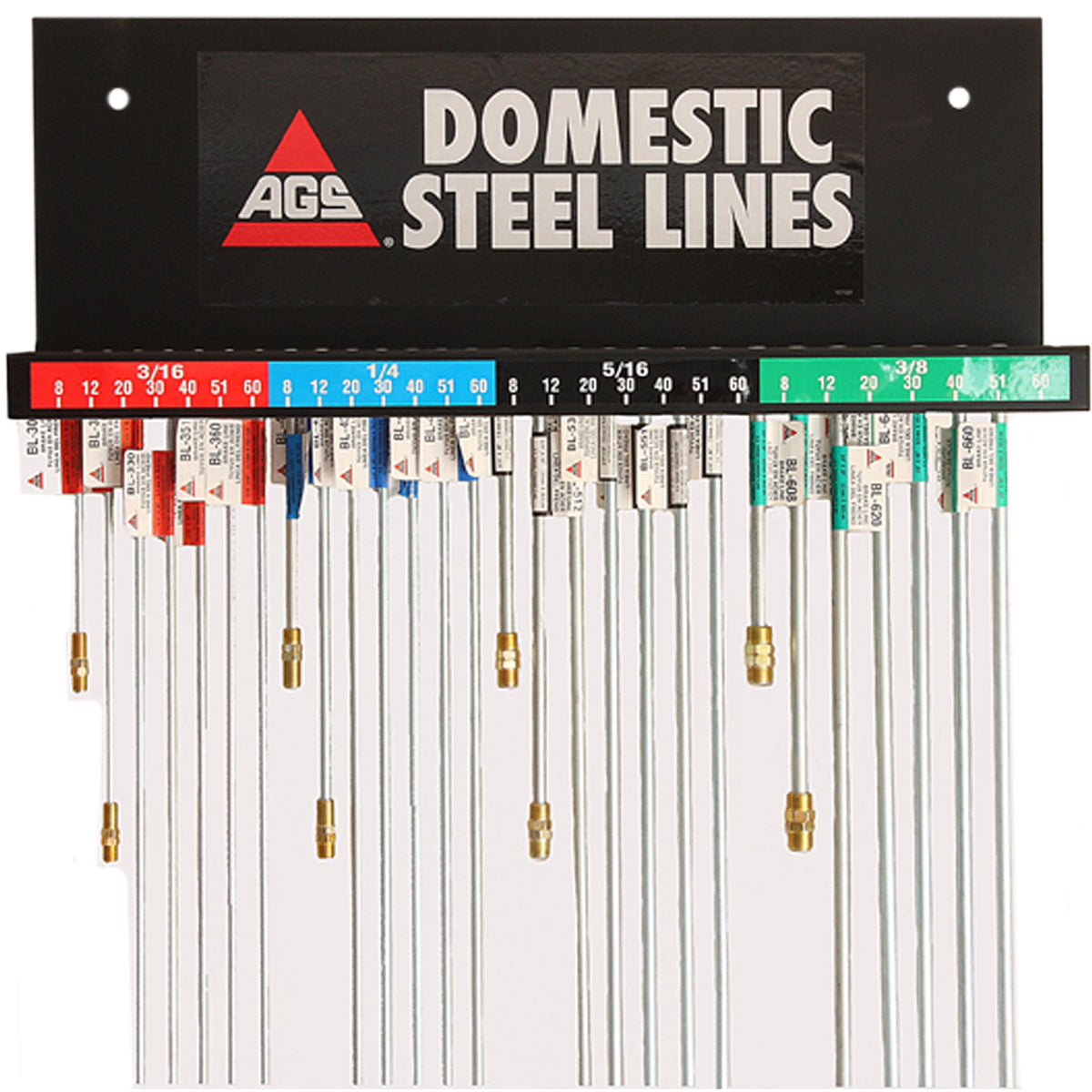 Galvanized Steel Brake Line Wall Display Domestic Lines AGS Company
