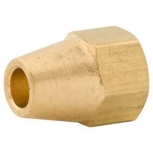 Female Short Nut, Brass, 3/16" (3/8-24 SAE), Bag of 1