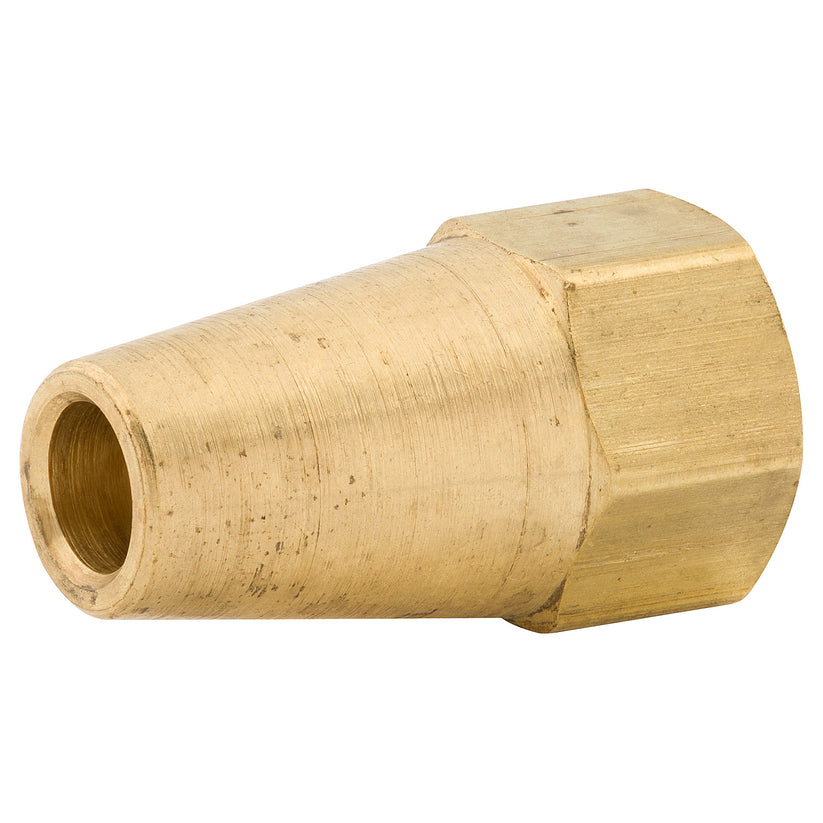 Female Long Nut, Brass, 3/16" (3/8-24 SAE), Bag of 1