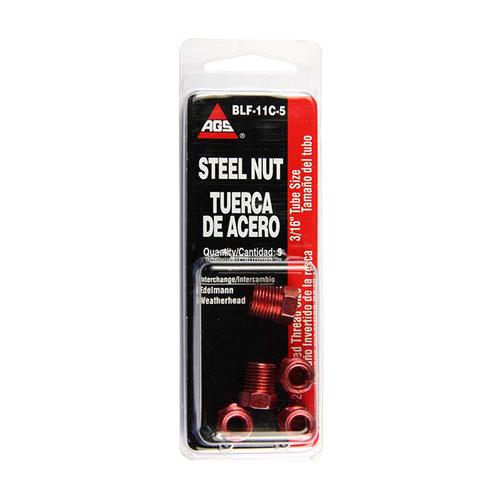 Steel Tube Nut, 3/16