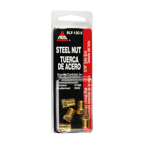 Steel Tube Nut, 3/16