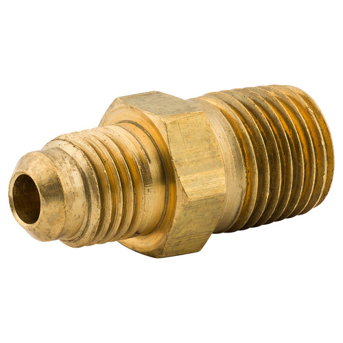 Male Connector, Brass, M(7/16-20 SAE), M(1/4 NPT),Bag of 1