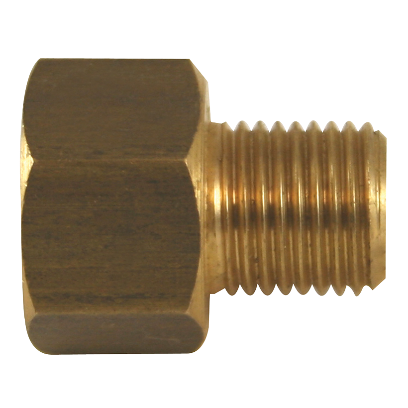 Brass Brake Line Adapter F(1/2-20 Inverted) × M(7/16-24 Inverted)
