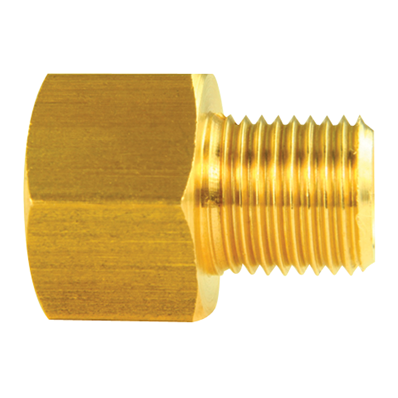 Brass Brake Line Adapter F(5/8-18 Inverted) × M(1/2-20 Inverted)