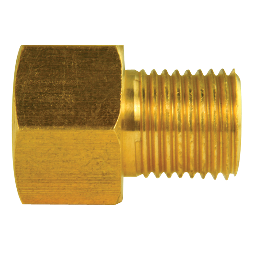 Brass Adapter, Female(7/16-24 Inverted), Male(1/2-20 Inverted)