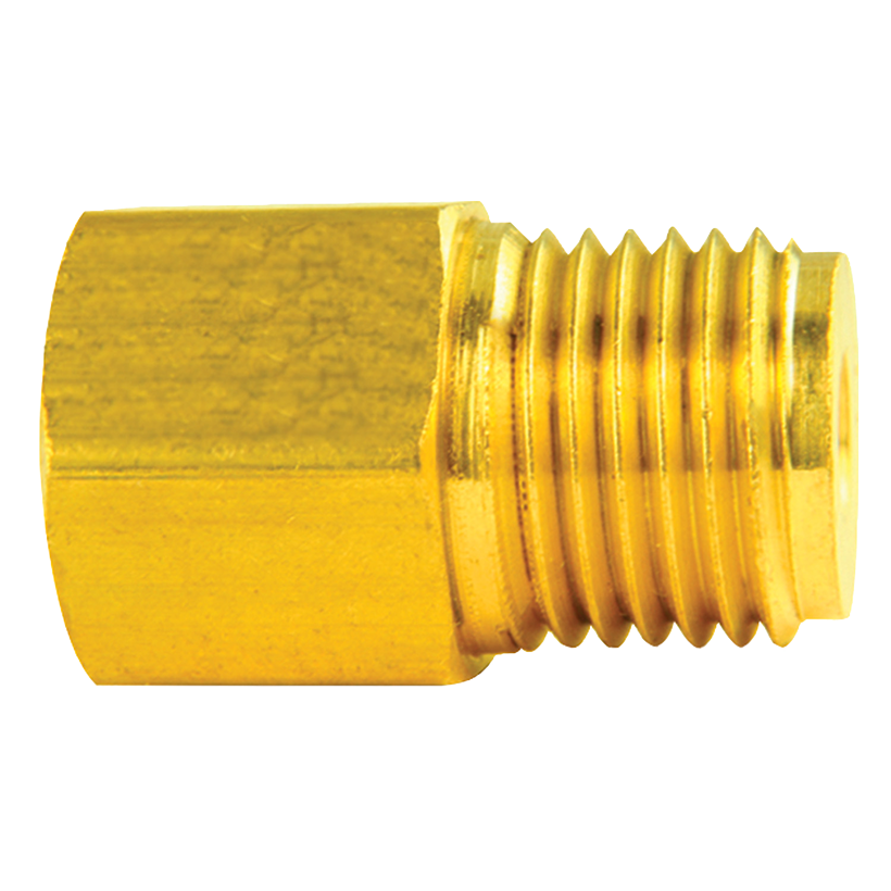 Brass Brake Line Adapter F(1/2-20 Inverted) × M(9/16-18 Inverted)