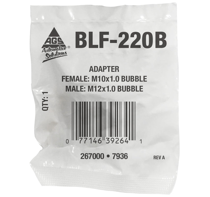 Adapter, Brass, F(M10x1.0 B), M(M12x1.0 B), Bag of 1