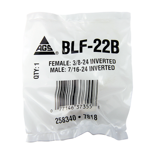Brass Adapter, Female(3/8-24 Inverted), Male(7/16-24 Inverted)