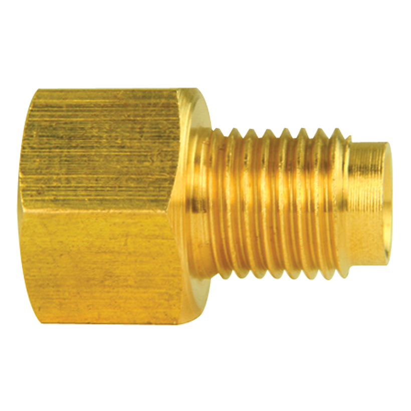 Brass Brake Line Adapter F(7/16-24 Inverted) × M(3/8-24 Inverted)