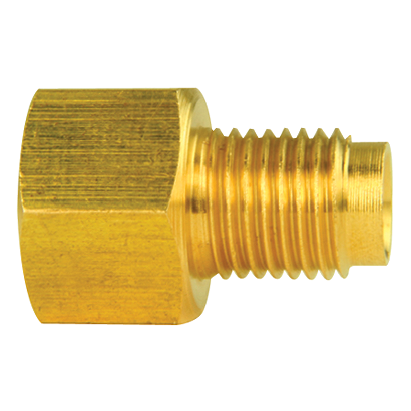 Brass Adapter, Female(7/16-24 Inverted), Male(3/8-24 Inverted)