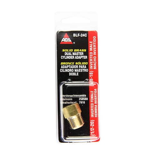 Brass Adapter, Female(1/2-20 Inverted), Male(5/8-18 Inverted)