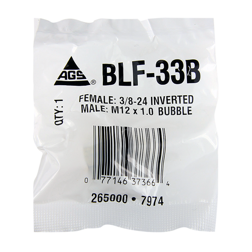 Brass Adapter, Female(3/8-24 Inverted), Male(M12x1.0 Bubble)