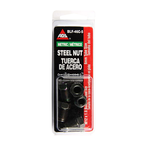 Steel Tube Nut, OL, 6mm (M12x1.0 Bubble)