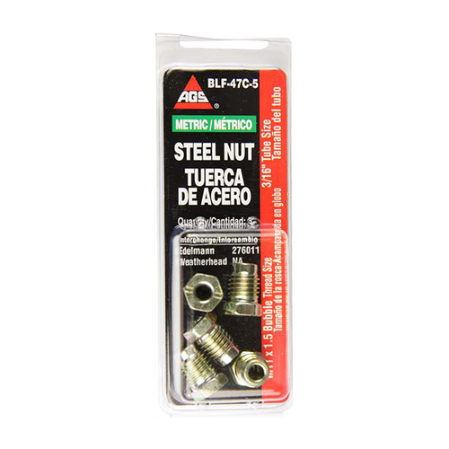 Steel Tube Nut, 3/16
