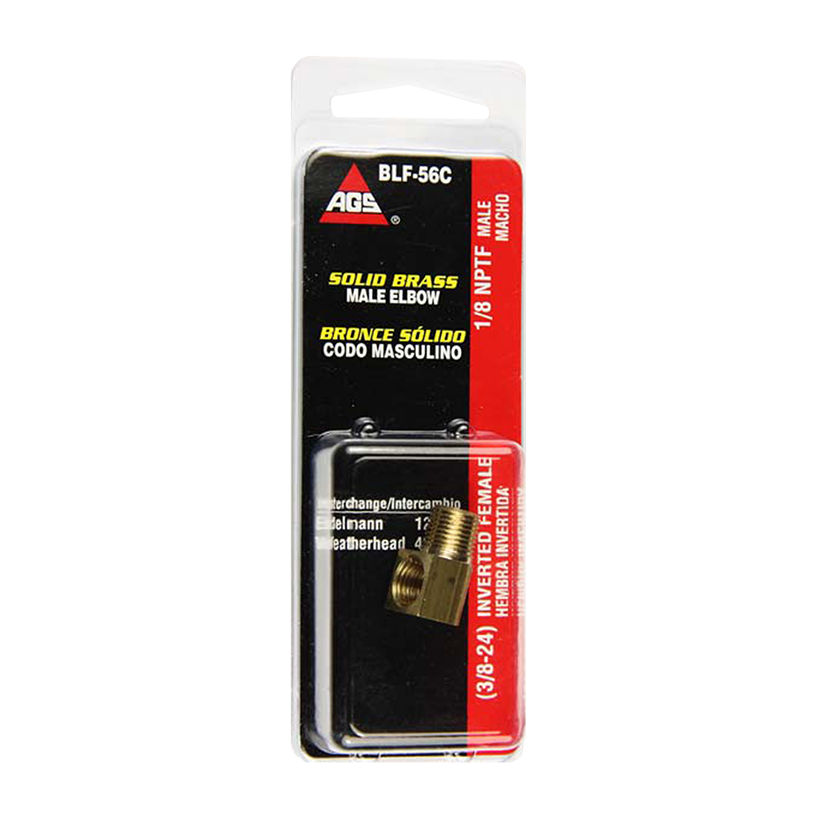 Brass Elbow, Female(3/8-24 Inverted), Male(1/8-27 NPTF) – AGS 