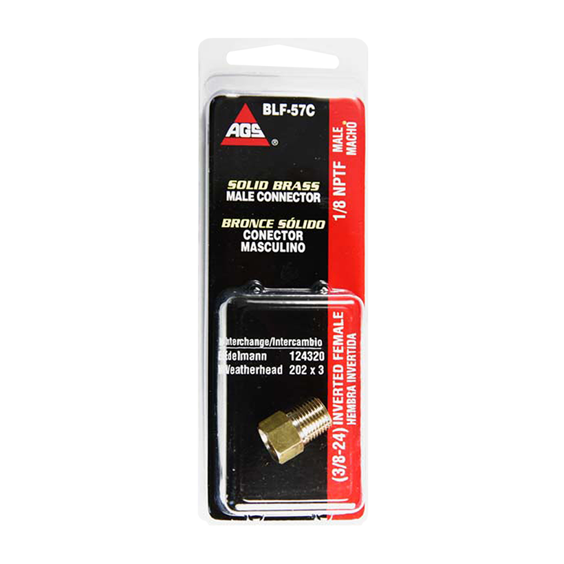 Brass Brake Line Connector F(3/8-24 Inverted) M(3/8-24 I | AGS