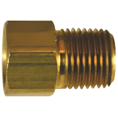 Brass Connector, Female(3/8-24 Inverted), Male(1/8-27 NPTF)
