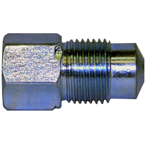 Steel Adapter, Female(3/8-24 Bubble), Male(M12x1.0 Bubble)