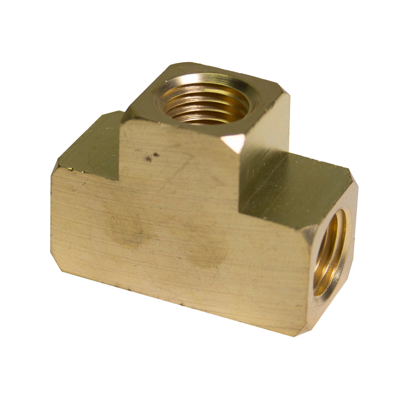Brass Union Tee, Female (1/4-18 NPT)