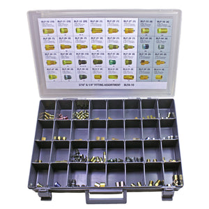 3/16 and 1/4 Tube Nut, Union, Adapter Fitting Assortment, 32 SKU