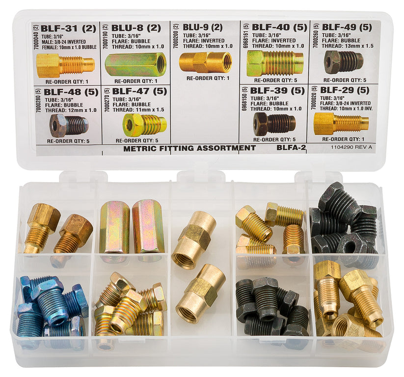 Metric Tube Nut, Union, Adapter Fitting Assortment, 9 SKU, BLFA-2