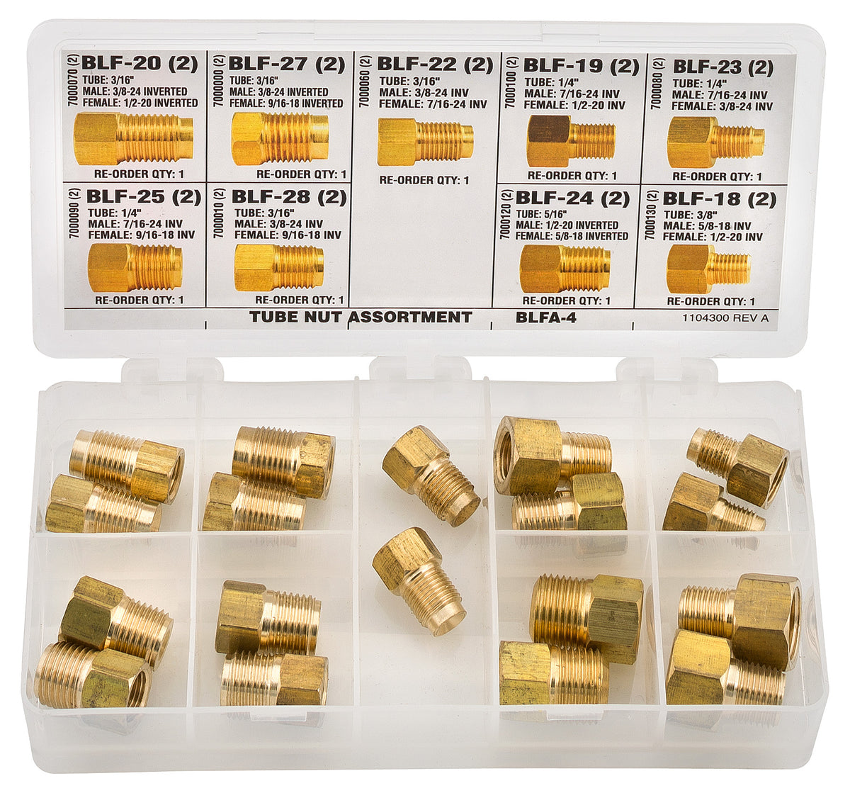 Master Cylinder Adapter Fitting Assortment, 9 SKU, BLFA-4