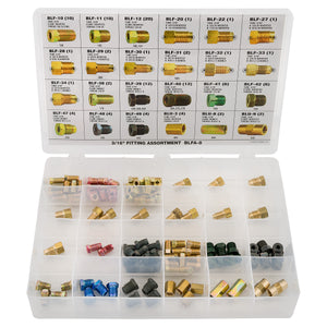 3/16" Tube Nut, Union, Adapter Fitting Assortment, 24 SKU, BLFA-8