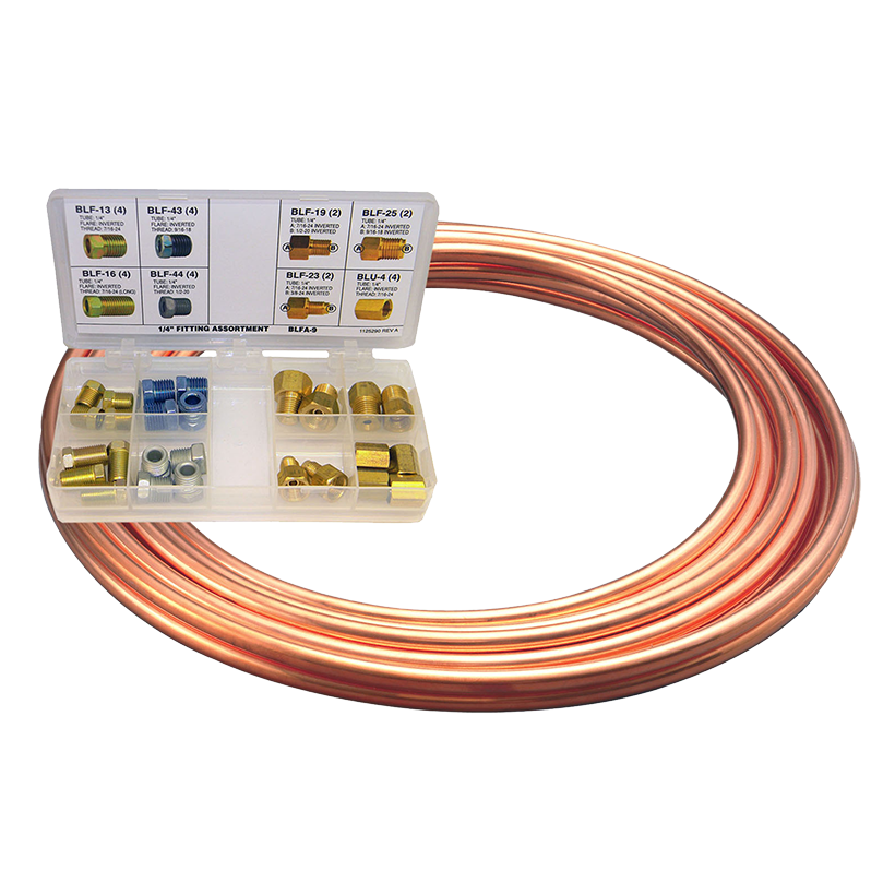 NiCopp Brake Line Coil and Fitting Assortment Kit AGS Company