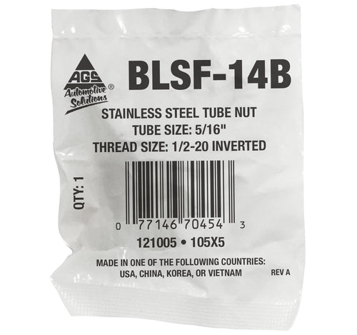 Tube Nut, Stainless Steel, 5/16