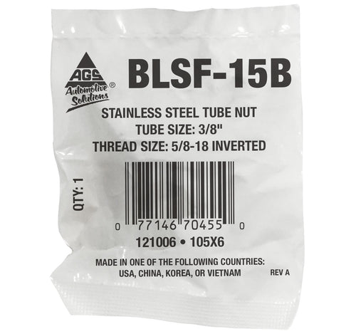 Tube Nut, Stainless Steel, 3/8