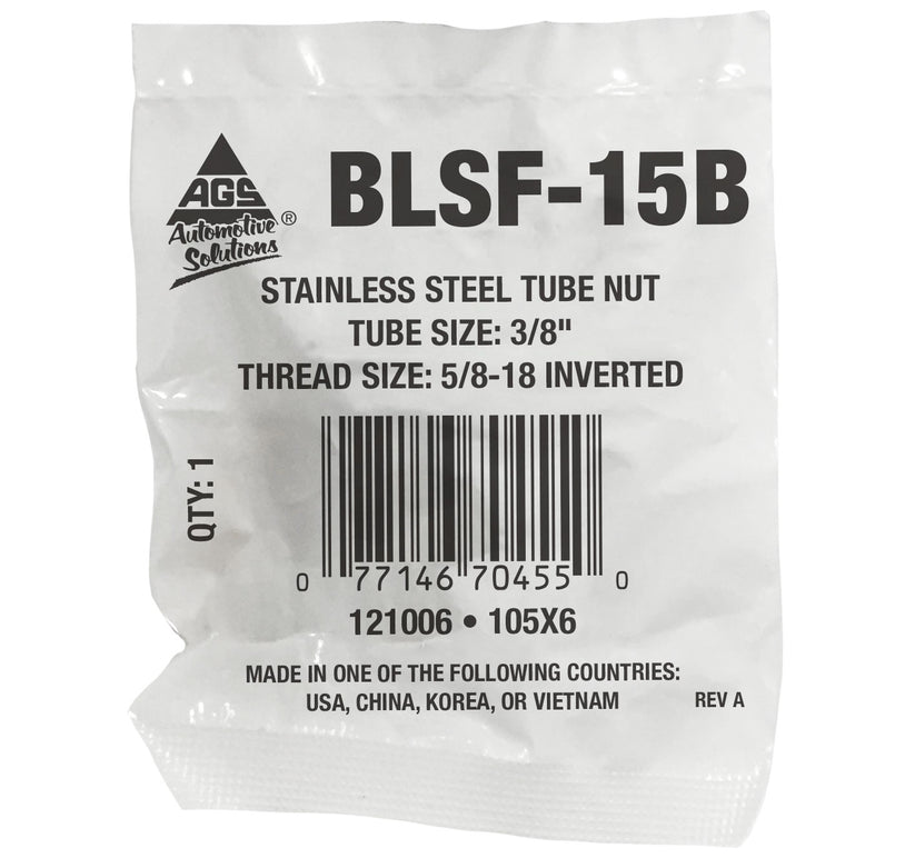 Tube Nut, Stainless Steel, 3/8" (5/8-18 I)