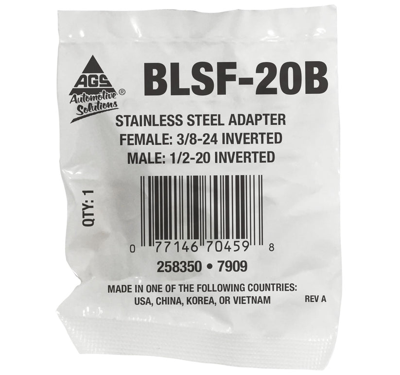 Adapter, Stainless Steel, F(3/8-24 I), M(1/2-20 I)