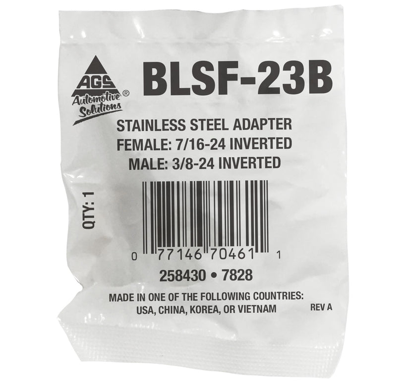Adapter, Stainless Steel, F(7/16-24 I), M(3/8-24 I)
