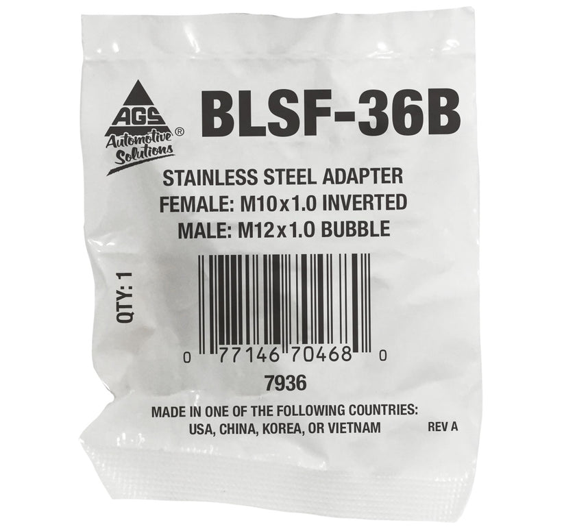 Adapter, Stainless Steel, F(M10x1.0 I), M(M12x1.0 B)