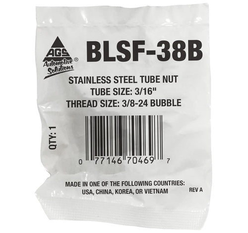 Tube Nut, Stainless Steel, 3/16