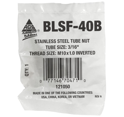 Tube Nut, Stainless Steel, 3/16