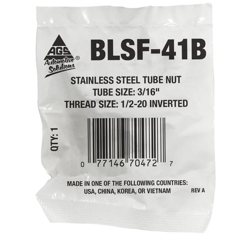 Tube Nut, Stainless Steel, 3/16
