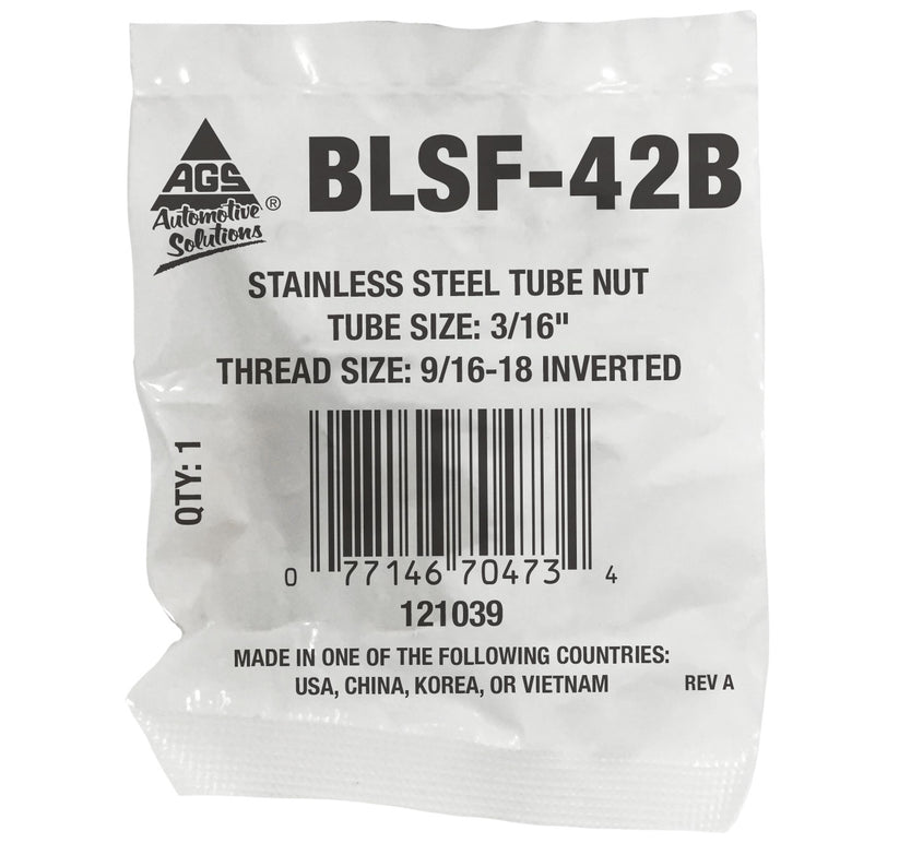 Stainless Steel Tube Nut  (9/16-18 Inverted)
