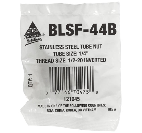 Tube Nut, Stainless Steel, 1/4