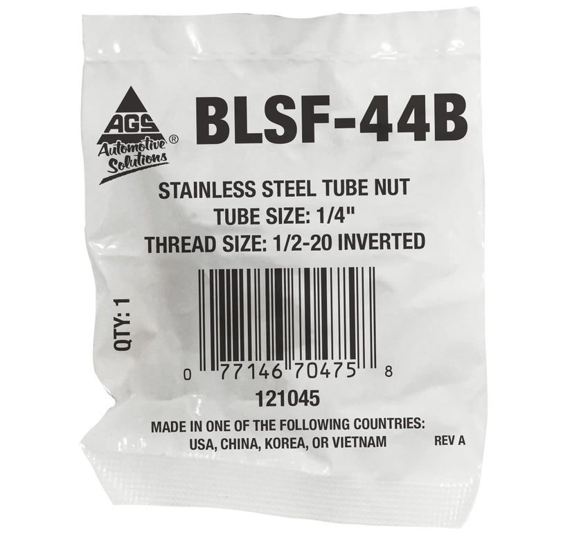 Tube Nut, Stainless Steel, 1/4" (1/2-20 I)