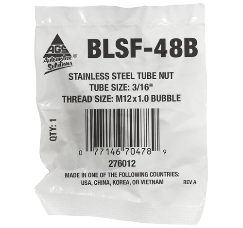 Tube Nut, Stainless Steel, 3/16