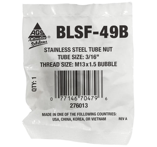 Tube Nut, Stainless Steel, 3/16