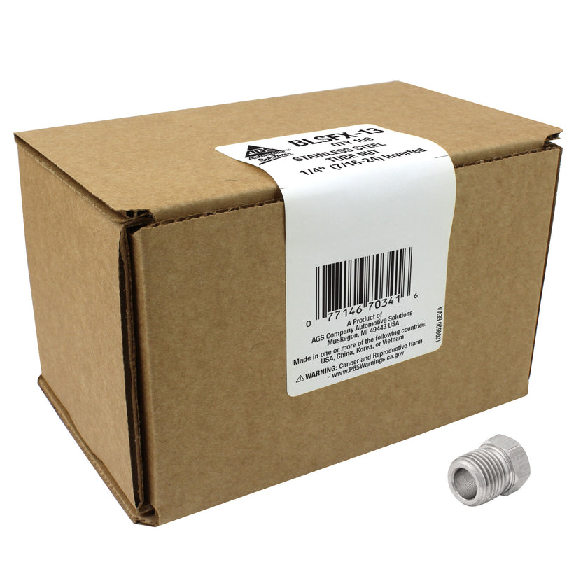 Stainless Steel Tube Nut 1/4" (7/16-24 Inverted)
