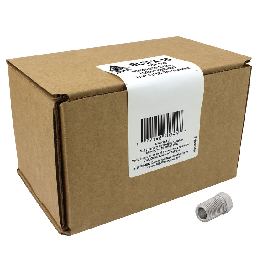 Stainless Steel Long Tube Nut 1/4" (7/16-24 Inverted)