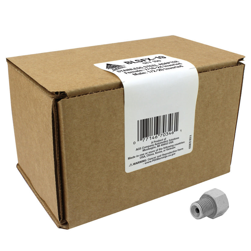 Adapter, Stainless Steel, F(7/16-24 I), M(1/2-20 I)