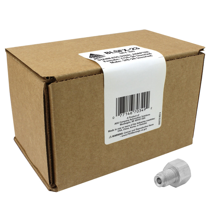 Adapter, Stainless Steel, F(7/16-24 I), M(3/8-24 I)