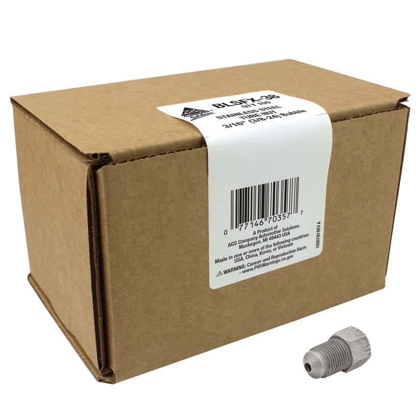 Stainless Steel Tube Nut 3/16" (3/8-24 Bubble)