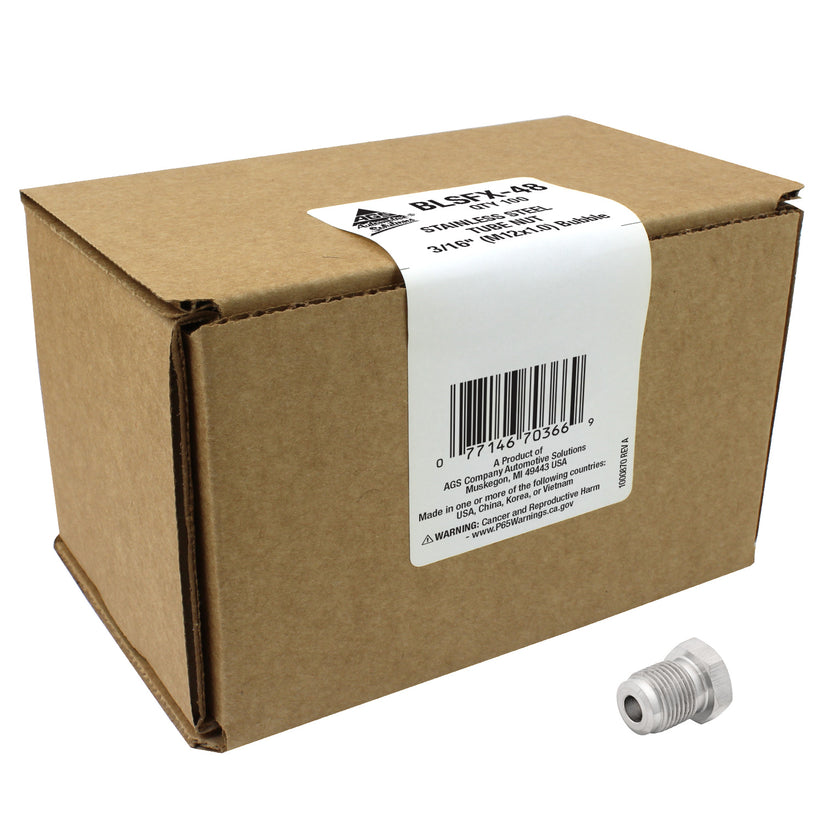 Stainless Steel Tube Nut 3/16" (M12x1.0 Bubble)