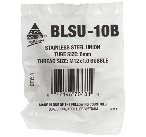 Union, Stainless Steel, 6mm (M12x1.0 B)